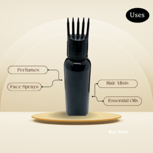 50ml hair oil bottle uses - black comb cap bottle for hair oils and scalp serums