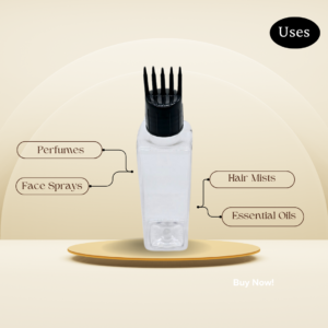 100ml hair oil bottle uses - square comb cap bottle for hair oils and serums