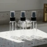 50ml transparent bottle with black cream pump cap