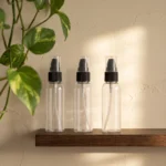 50ml transparent bottle with black cream pump cap