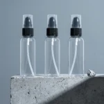 50ml transparent bottle with black cream pump cap