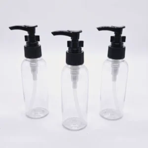 50ml Transparent Bottle with Black Pump – Clear PET Lotion Dispenser