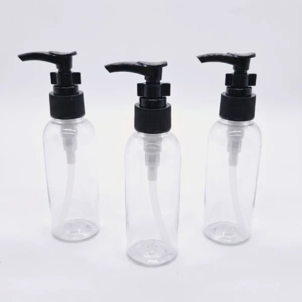 50ml transparent bottle with black pump clear PET lockable lotion pump