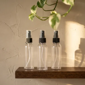 50ml transparent bottle with black spray cap