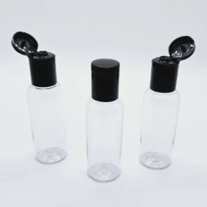 50ml Transparent Flip Top Bottle – Clear PET with Inner Cap