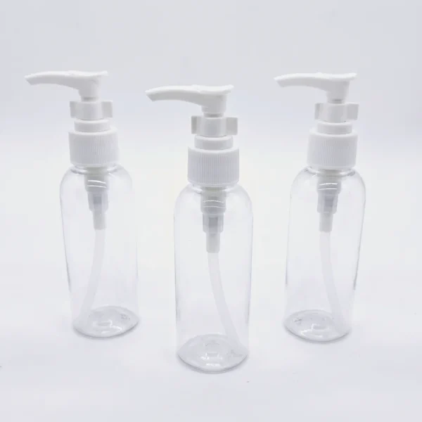 50ml transparent pump bottle clear PET with white lockable lotion pump