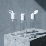 50ml transparent bottle with white flip top cap cosmetic packaging India
