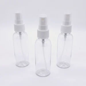 50ml Transparent Bottle with White Spray Cap – Clear PET Mist Sprayer