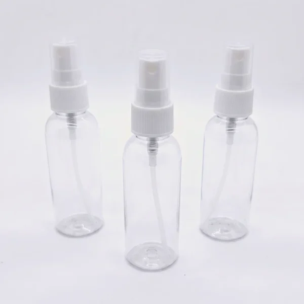 50ml transparent bottle with white spray cap