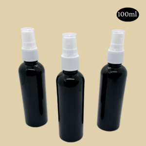 100ml Black Bottle with White Spray Cap