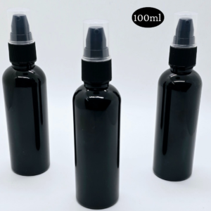 100ml Black Bottle with Black Cream Pump Cap