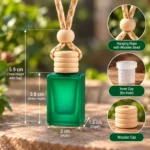 green car perfume bottle size guide 3.8 cm bottle 5.9 cm with cap 3 cm wide 1.6 cm deep