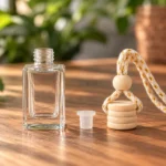 transparent car perfume bottle inner stopper leak proof threaded neck detail