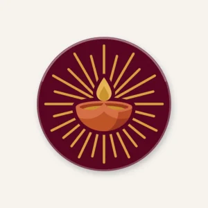 Diwali Diya Design – Magnet, Keychain or Pin Badge