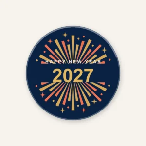Happy New Year 2027 Design – Magnet, Keychain or Pin Badge