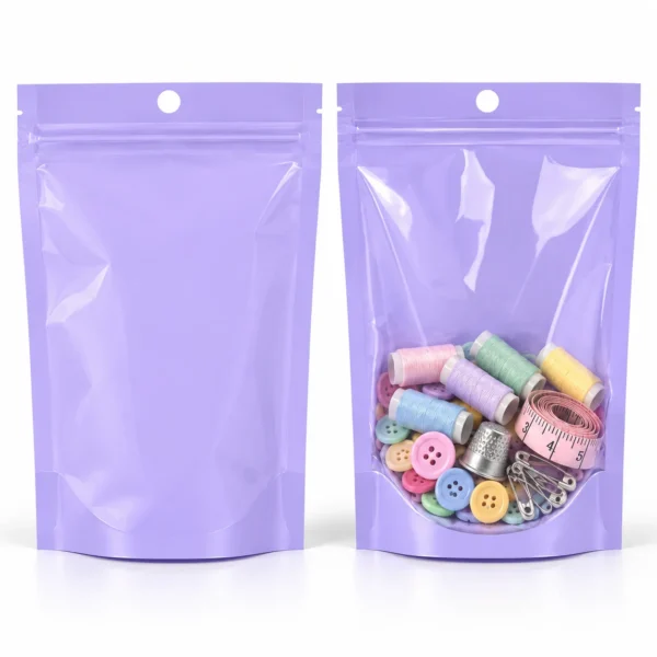 pastel lavender stand up pouch