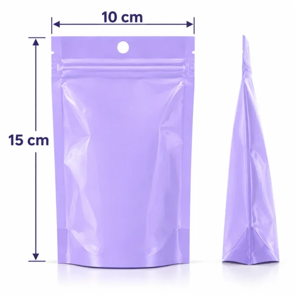 pastel lavender stand up pouch