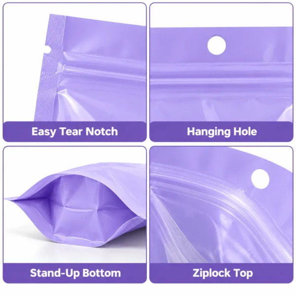 pastel lavender stand up pouch