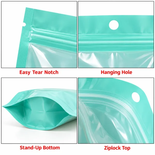 pastel mint stand up pouch